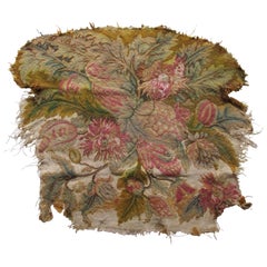 Antique Floral Petit Point Tapestry Seat Cover