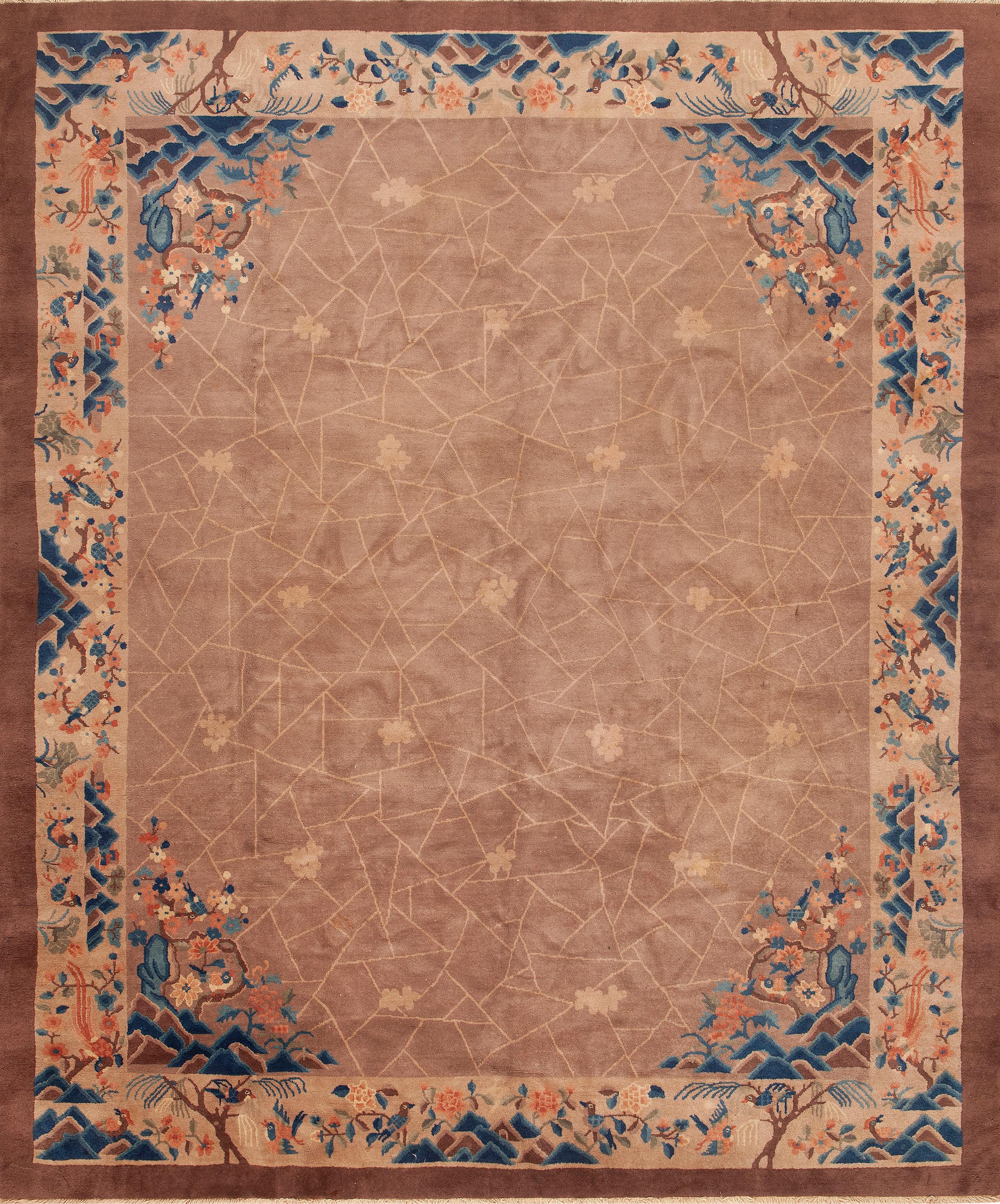 Art Deco Nazmiyal Collection Antique Floral Room Size Chinese Rug