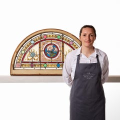 Antique Floral Stained Glass Fanlight