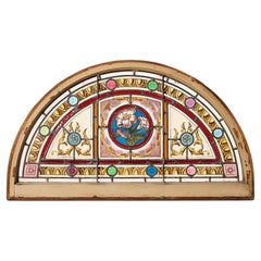Antique Floral Stained Glass Fanlight