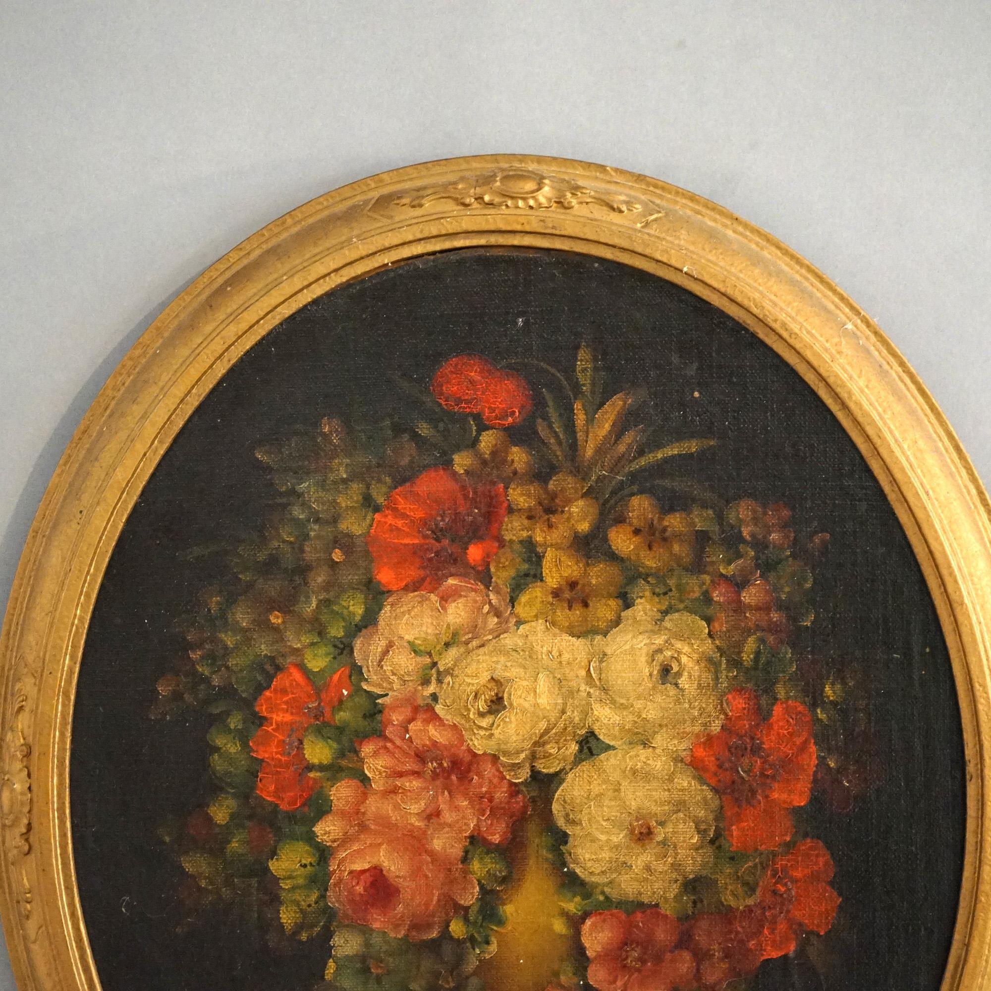 20th Century Antique Floral Still Life Oil Painting, Signed, Circa 1920