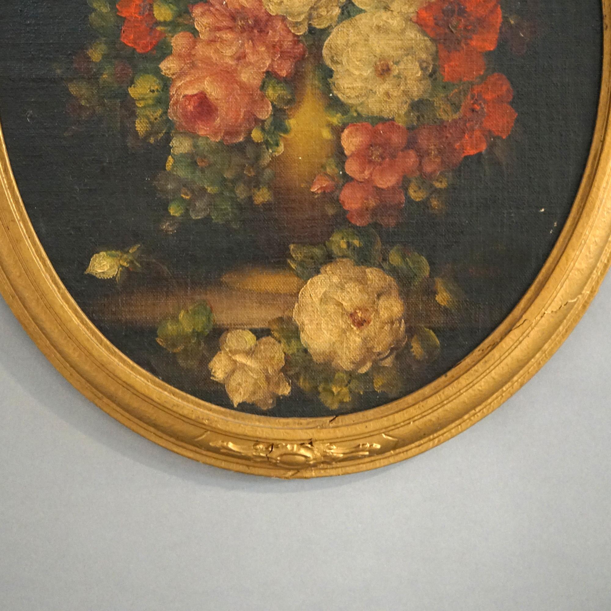 Antique Floral Still Life Oil Painting, Signed, Circa 1920 2