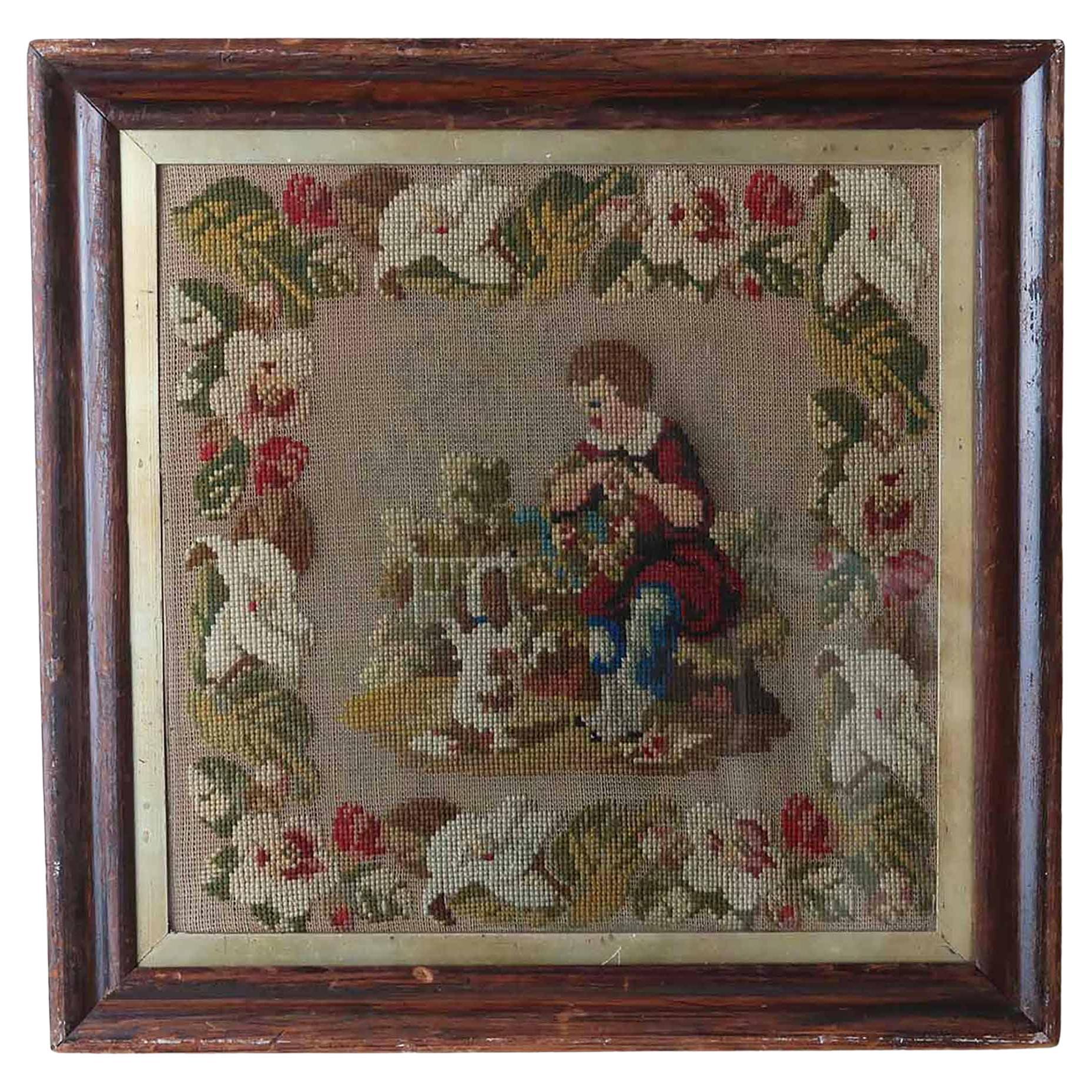 Laine florale ancienne avec un Child
Child et un chien. Anglais, A.C.C.