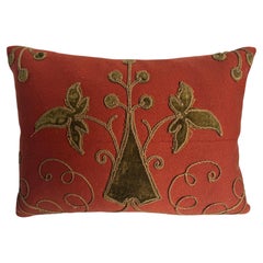 Antique Florentine Velvet Heraldic Decorative Pillow, 18th Century