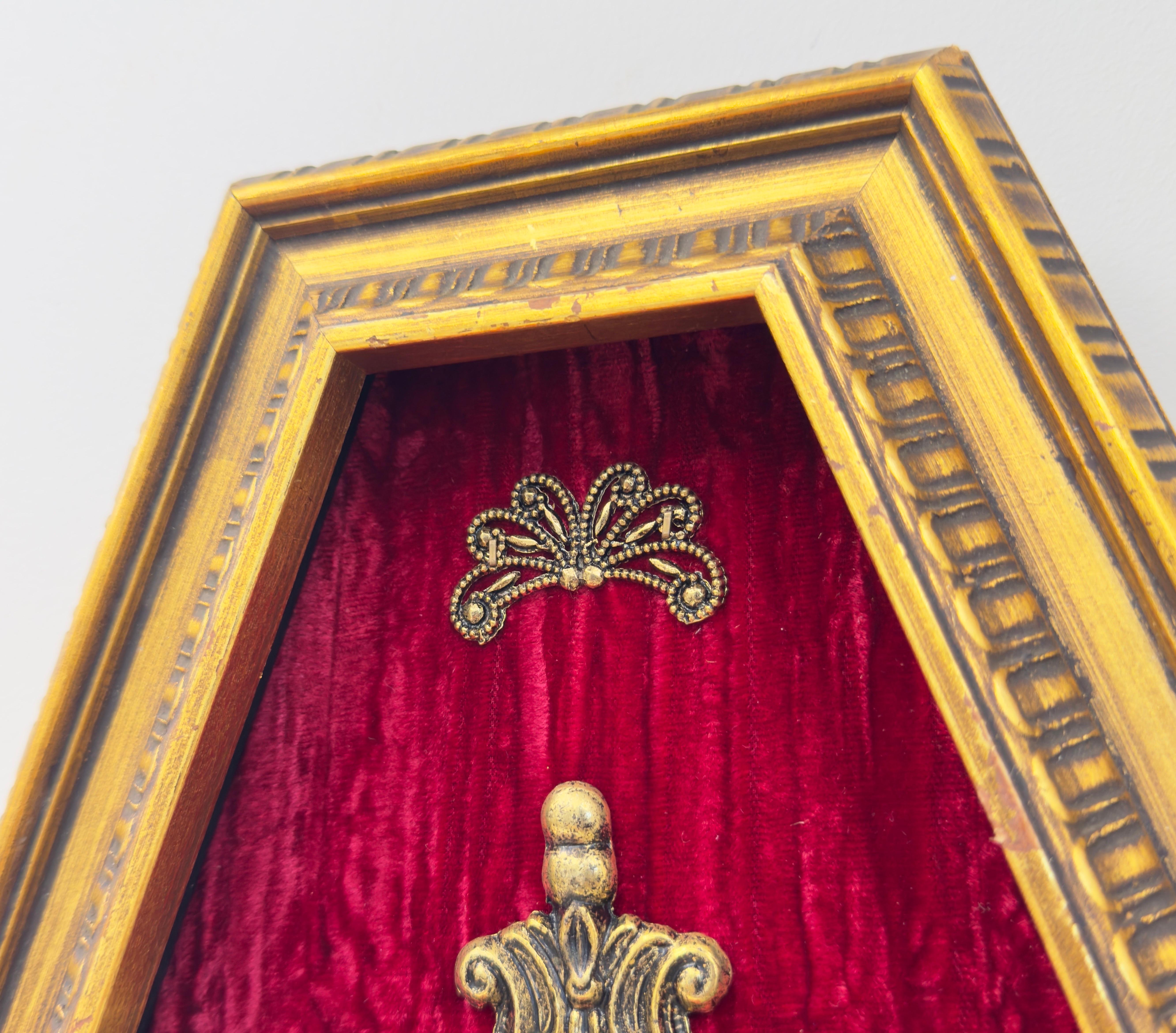 Antike Florentine Viktorianische Runde Dame Porträt Wandkunst auf Samt, Wandtafel 1