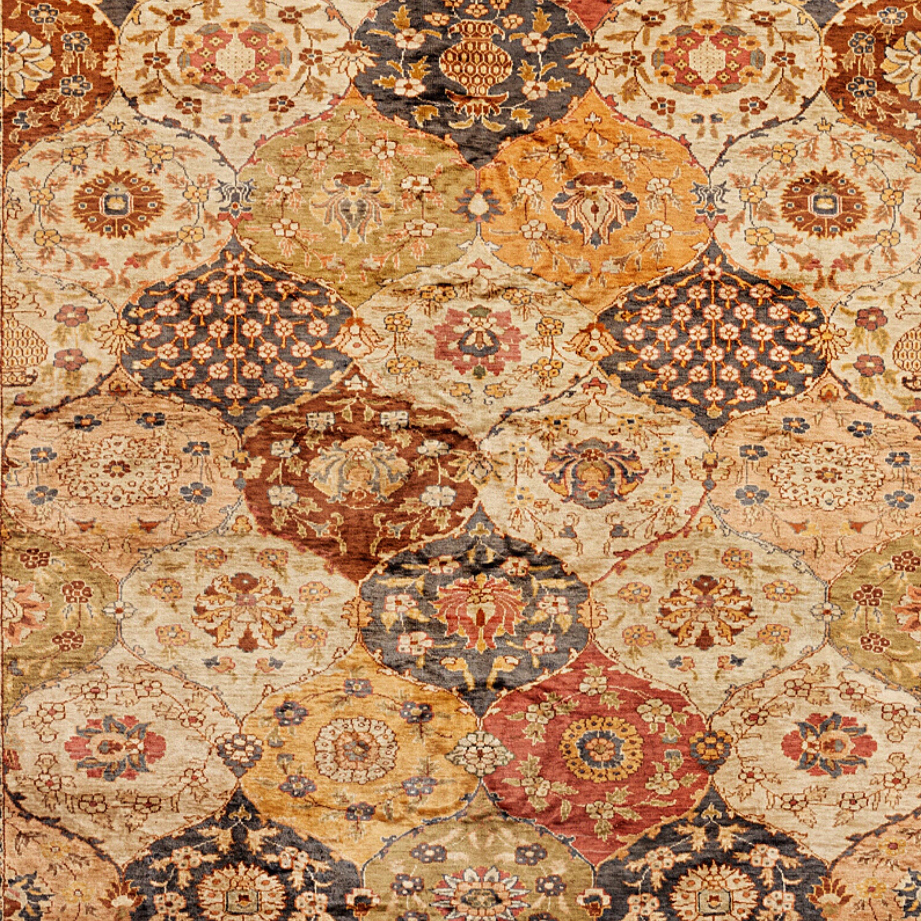 Antiker Flosh-Teppich - Kayseri Flosh-Teppich aus Seiden- und Wollmischung aus dem 20. Jahrhundert (Türkisch) im Angebot