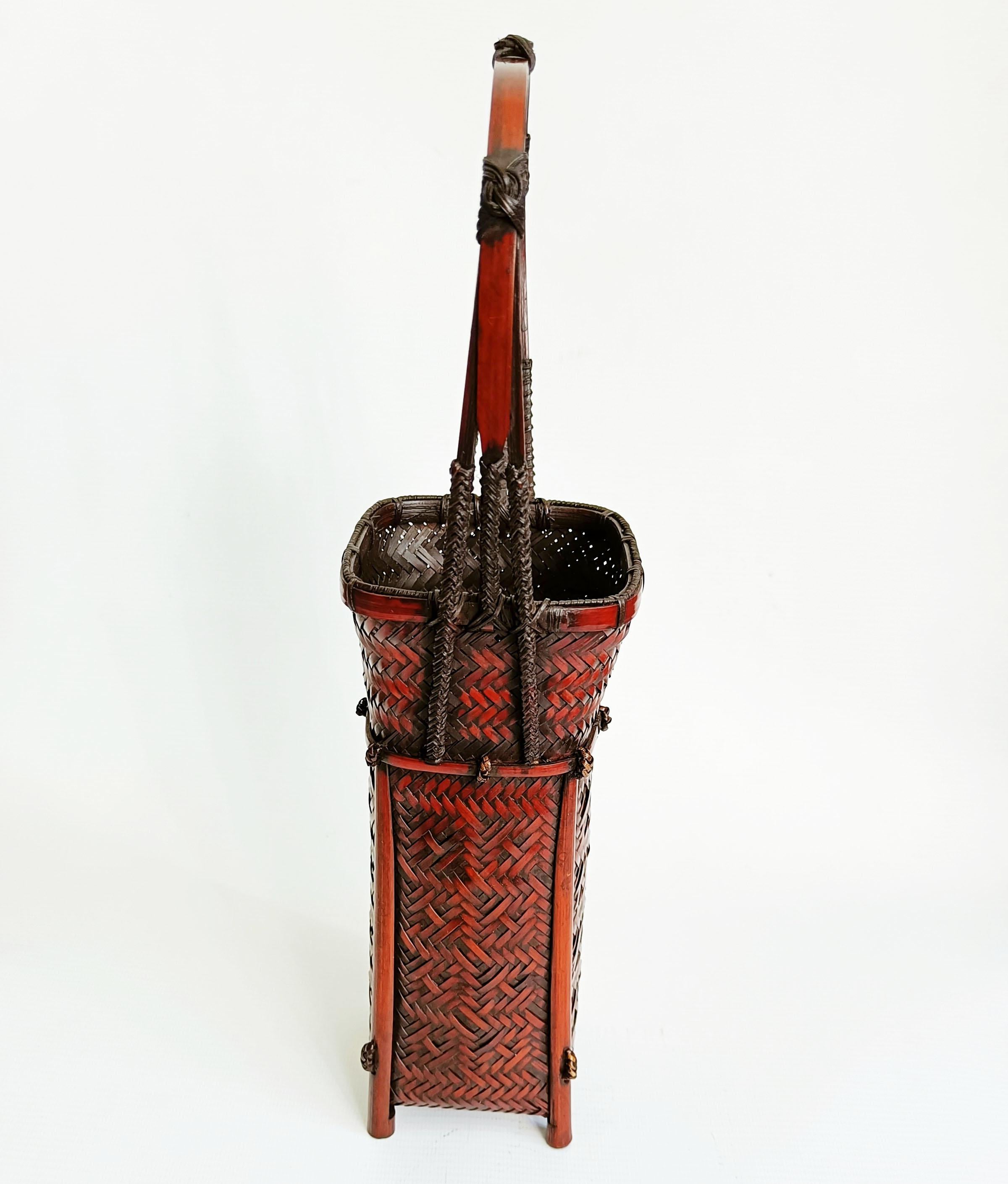 Laotian Antique Flower basket Decorative Arts Interior design Asian Laos  中国古董 For Sale