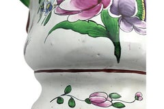 Antique Flower Floral Wall Pocket Pottery with Applied Tulip Handles