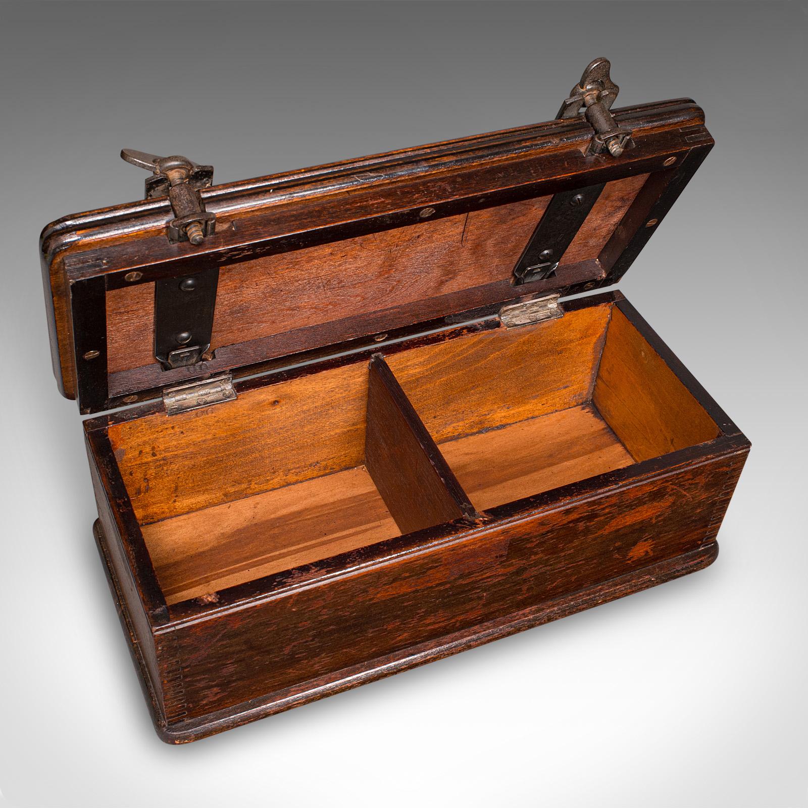 Antique Flower Press Box, English, Beech, Cast Iron, Hobby Case, Edwardian, 1910 For Sale 4