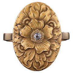 Antiker Blumenring aus 14k Gold