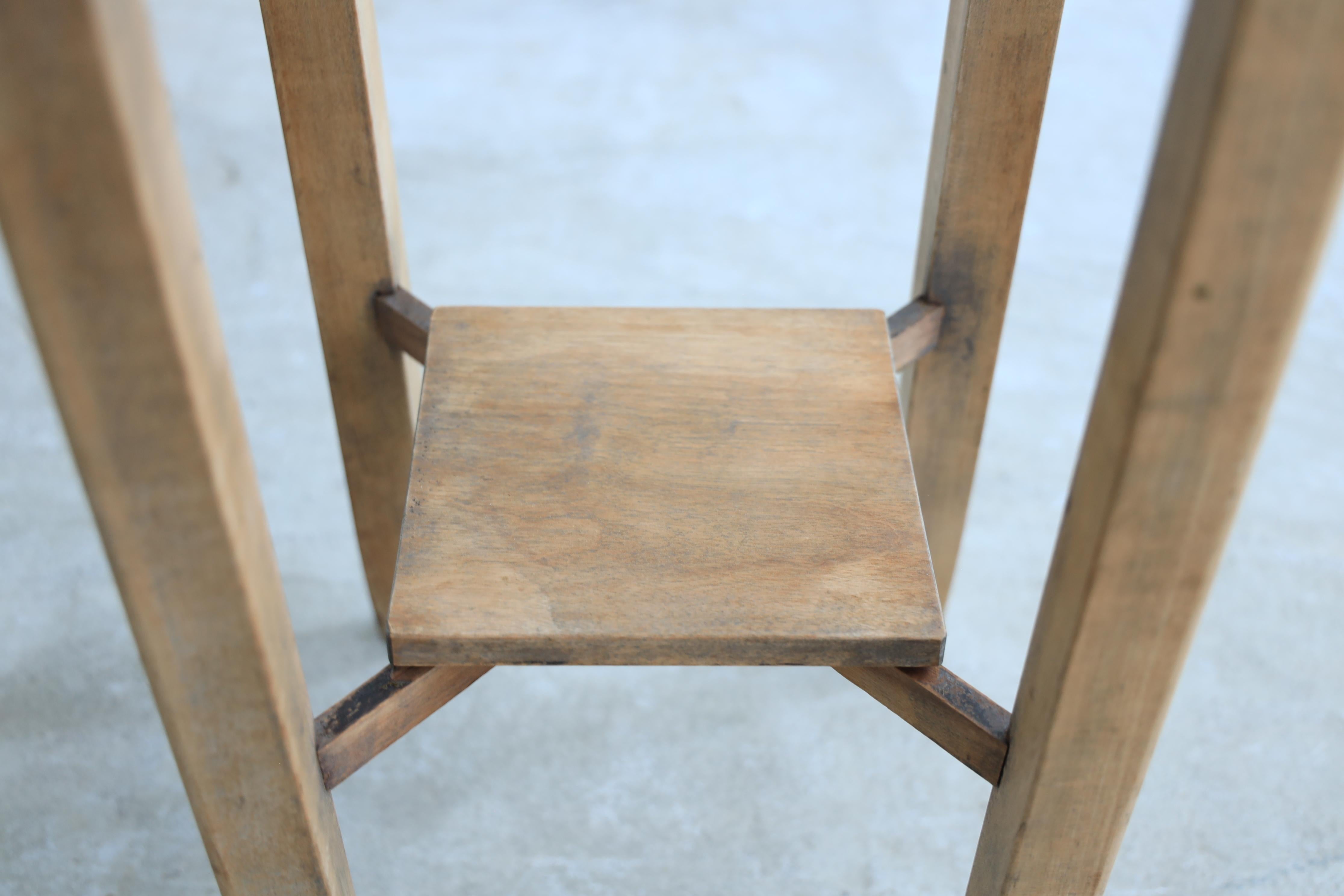 Wood Antique flower stand, Wabi-Sabi, Japandi For Sale