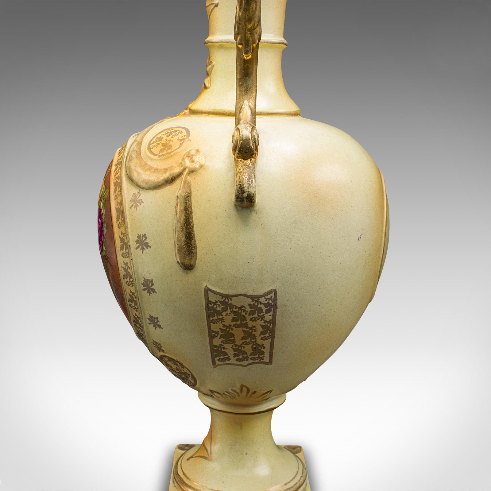 Antique Flower Vase, English, Ceramic, Baluster Urn, Continental Taste, C.1920 For Sale 4