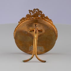 Cadre photo ancien fleuri, France, vers 1880, 6 x 6 cm