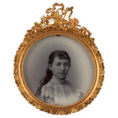Antique Flowery Picture Frame, Photo Frame, France, Circa 1880, 6 x 6 cm