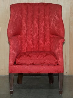 ANTIQUE FLUTED BACK VICTORIAN CIRCA 1890 PORTERS WINDBACK BARREL ARMCHAiR