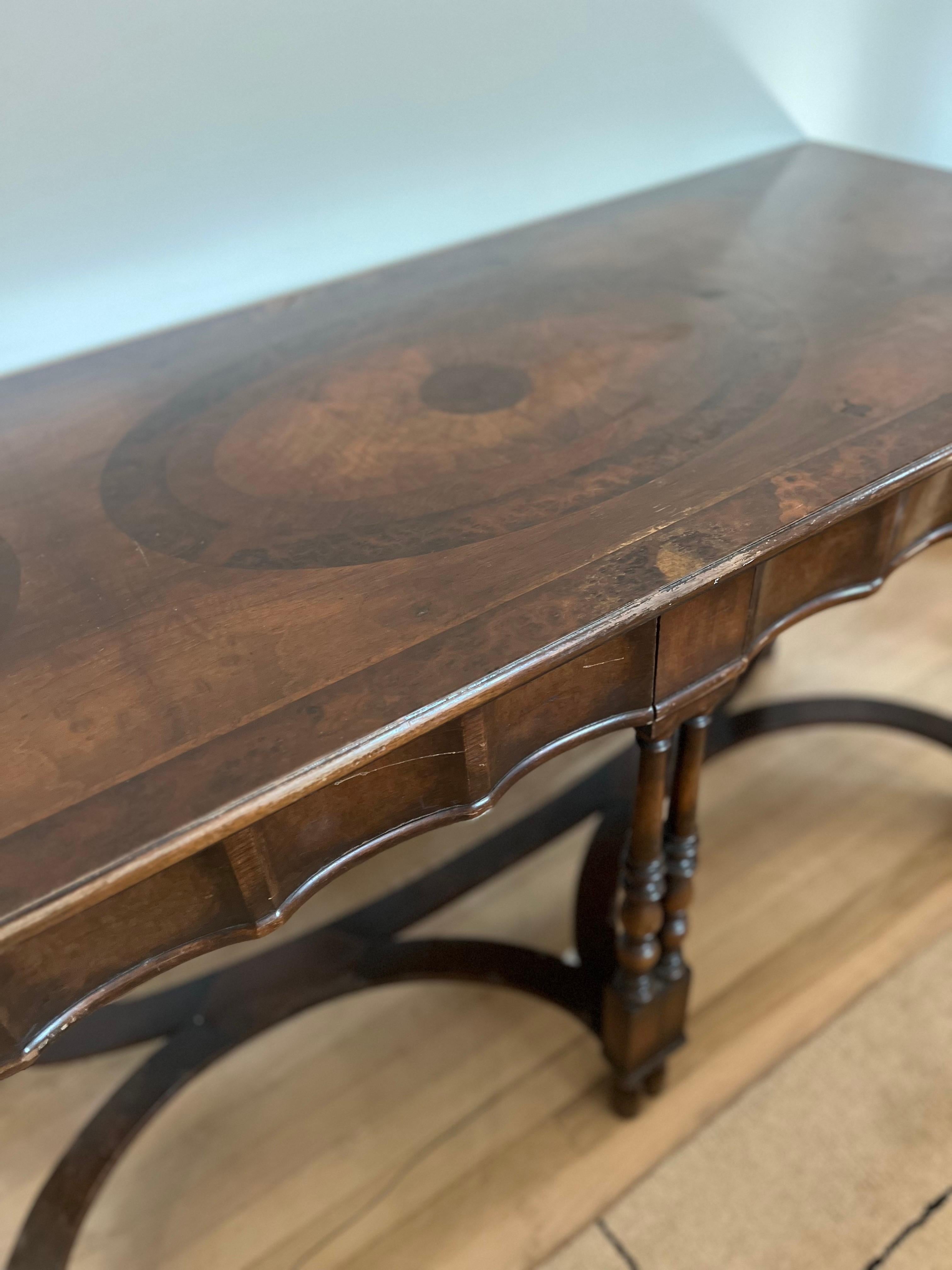 Antique Fluted Colonial Library Console Table for W. & J. Sloane  For Sale 3