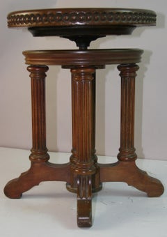 Antique Fluted Column Side Table/Piano Stool
