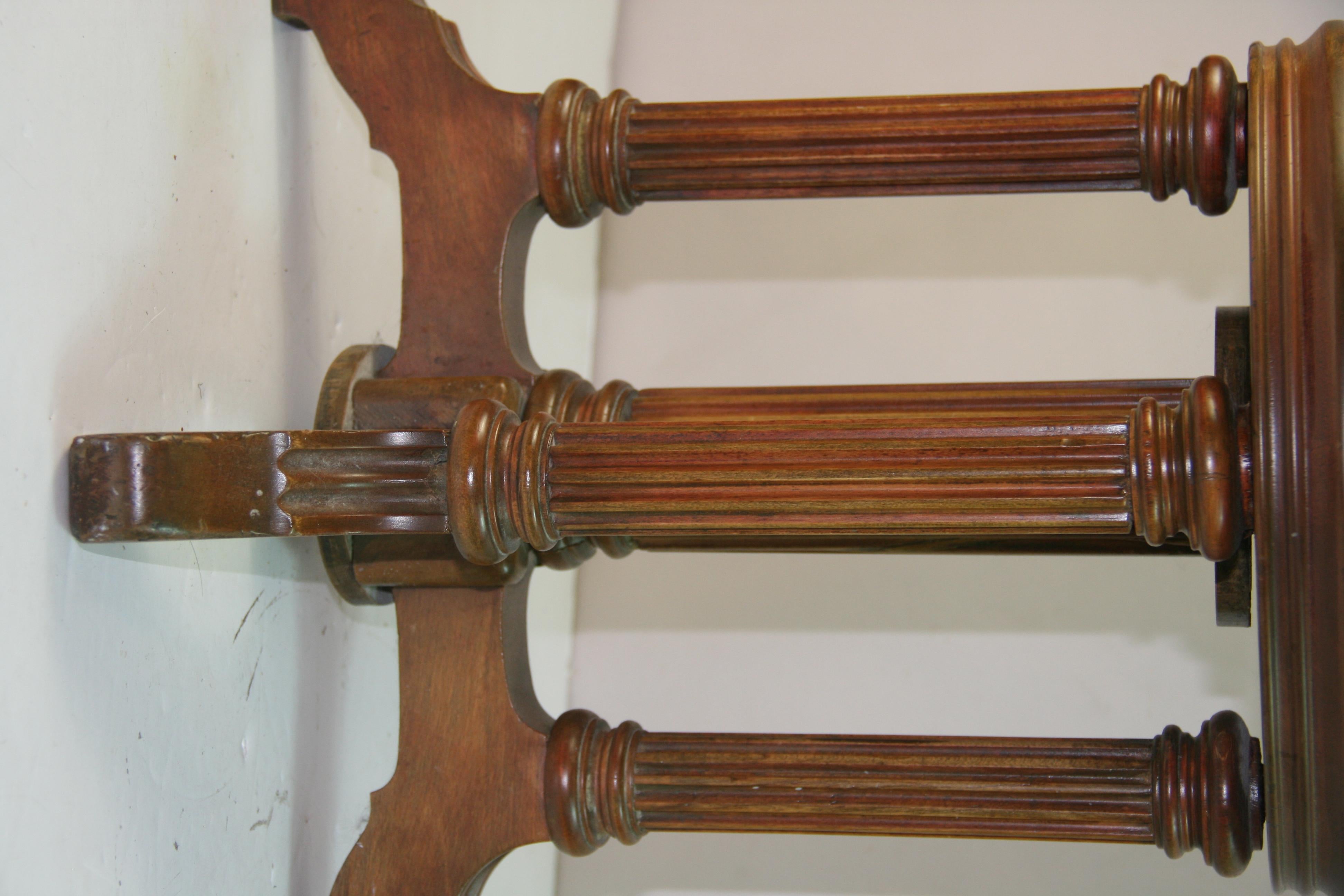 Antique Fluted Column Side Table/Piano Stool For Sale 1