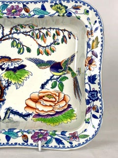 Antique Flying Bird Pattern Dish Davenport England Circa 1840