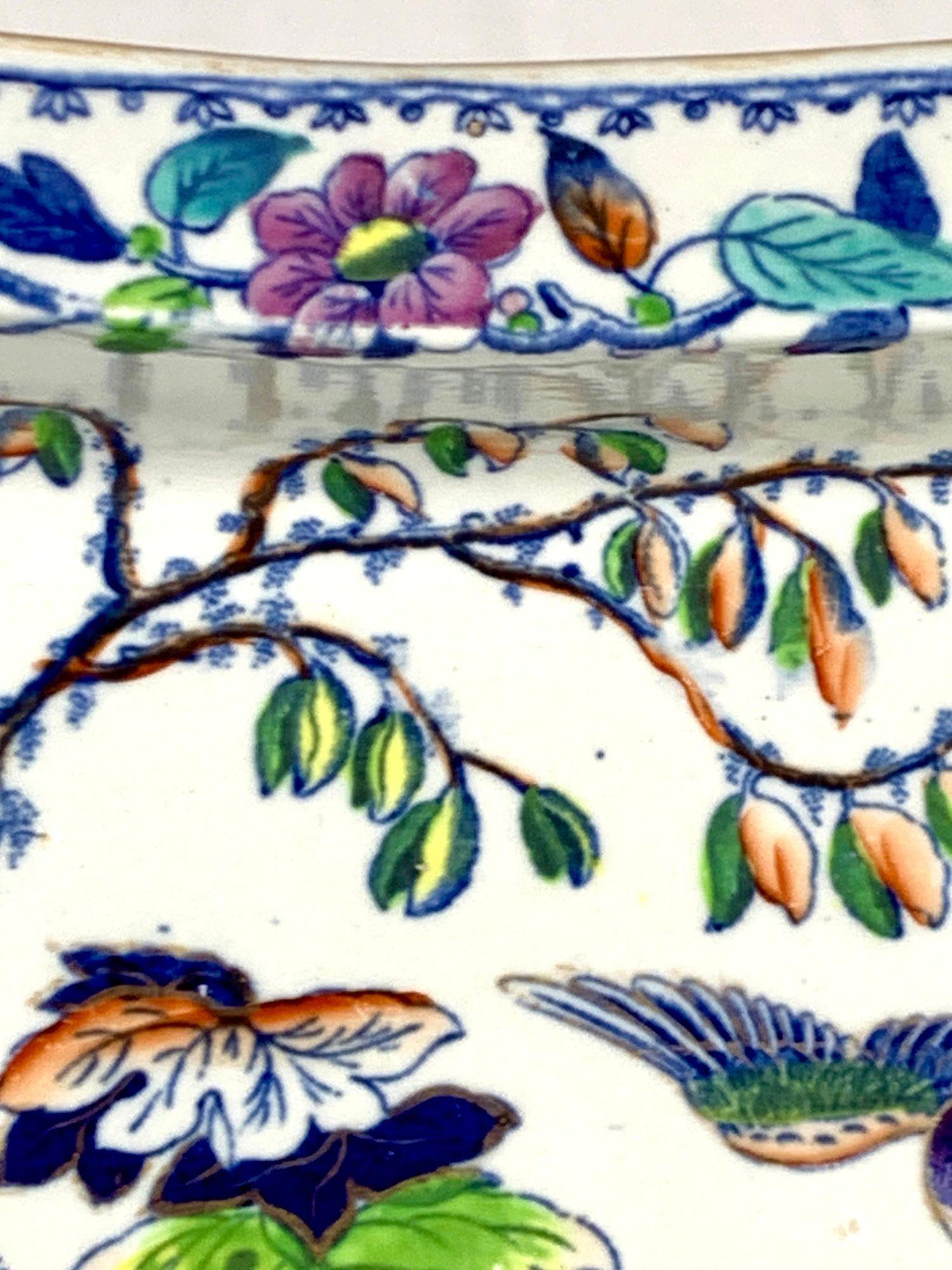 Antique Flying Bird Pattern Dish Davenport England Circa 1840 en Excelente Estado en Katonah, NY