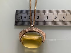 Antique Fob Spinner & 9ct Gold 20" Chain