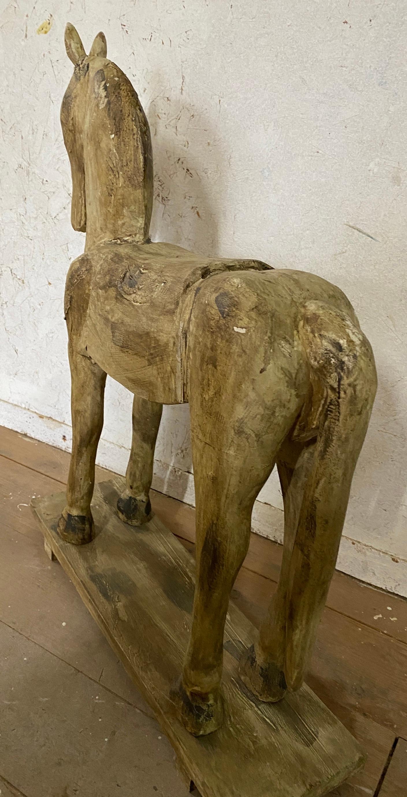 Antique Folk Art Horse Sculpture For Sale 1