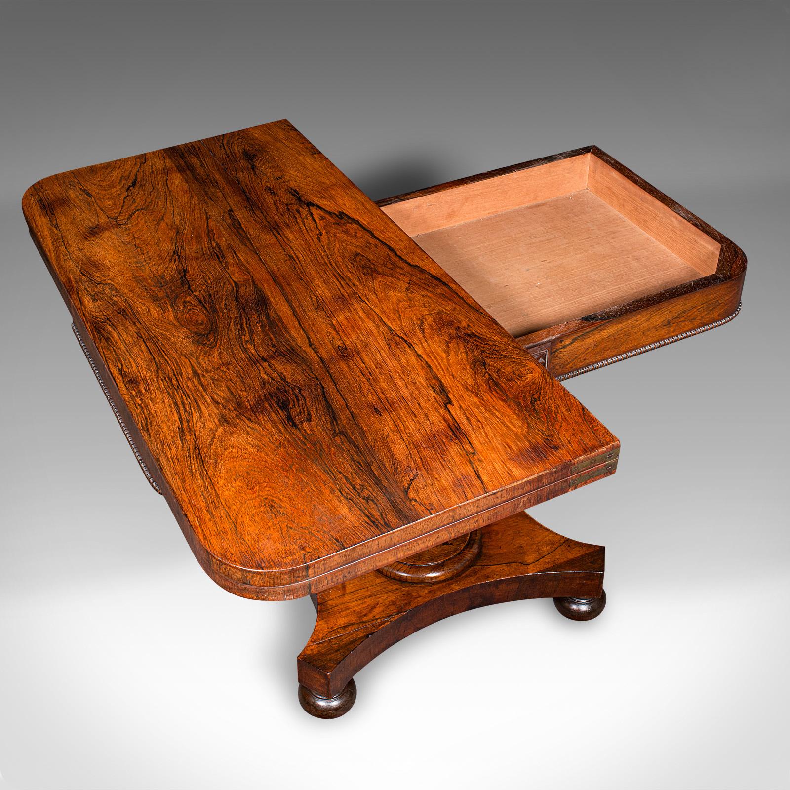 Antique Fold Over Card Table, English, Extending, Games, Console, Regency, 1820 4