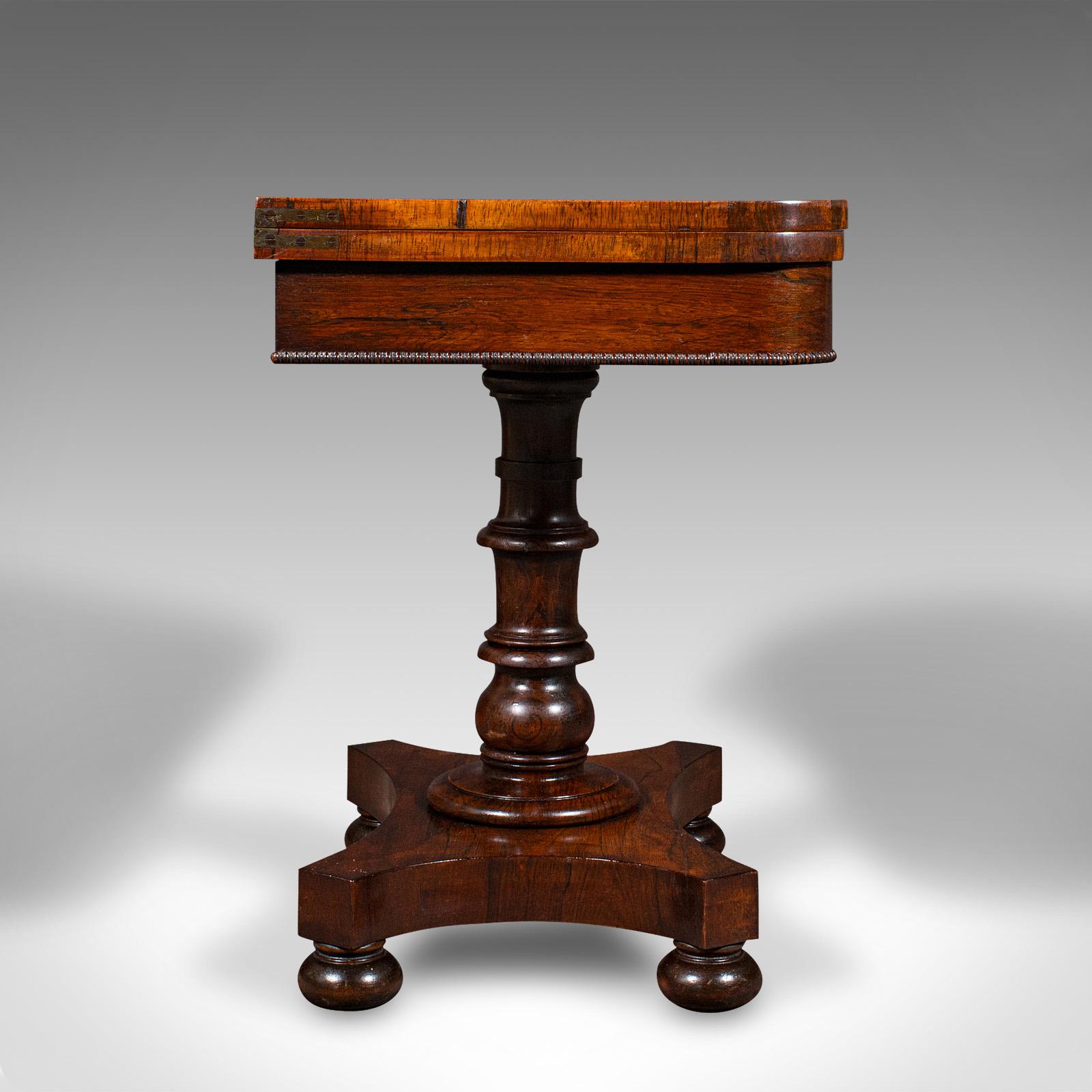 Antique Fold Over Card Table, English, Extending, Games, Console, Regency, 1820 In Good Condition In Hele, Devon, GB