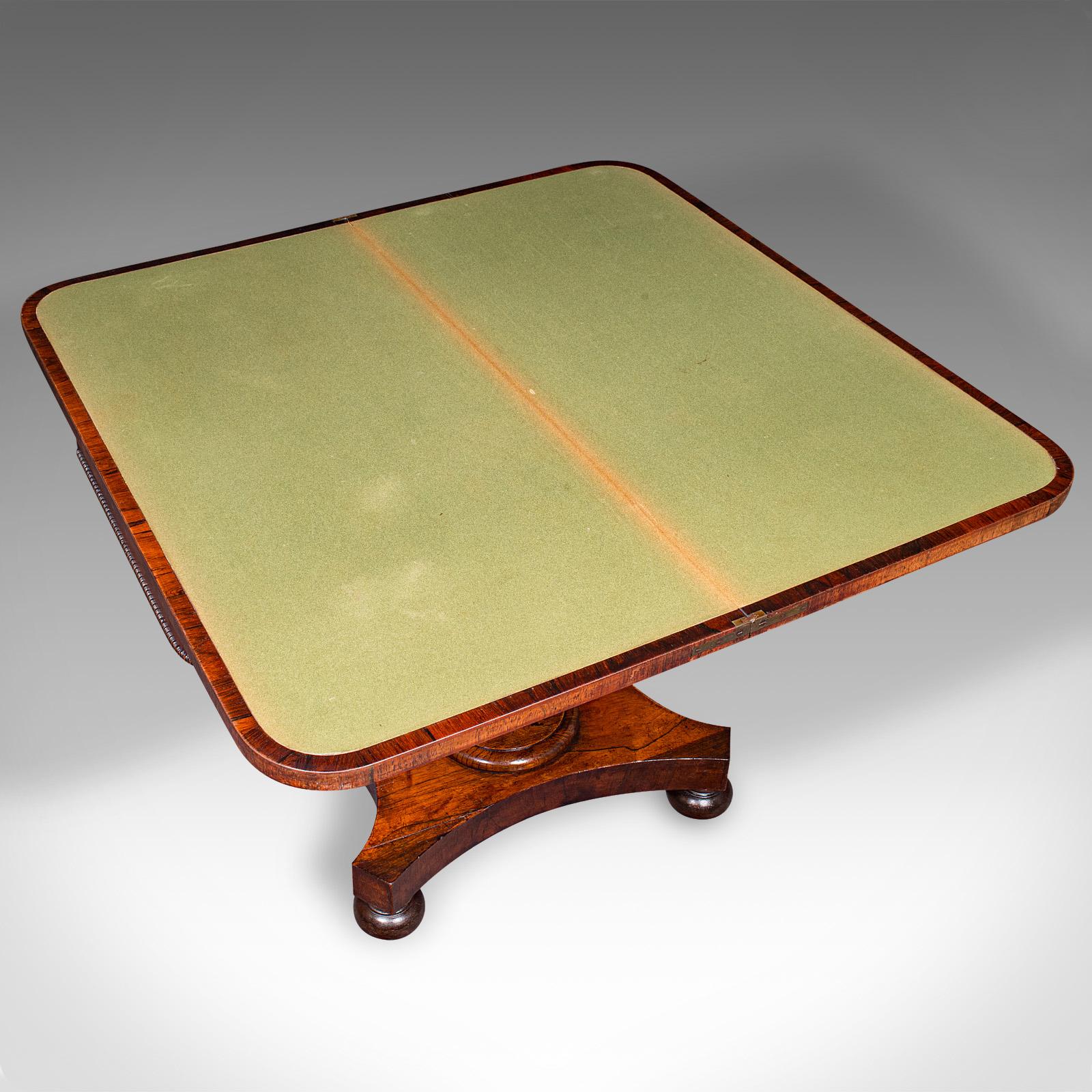 Antique Fold Over Card Table, English, Extending, Games, Console, Regency, 1820 3