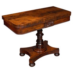Table à cartes ancienne, anglaise, extensible, jeux, console, Régence, 1820