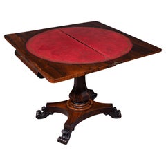 Antique Fold-Over Card Table, English, Games, Console, Bridge, Early Victorian