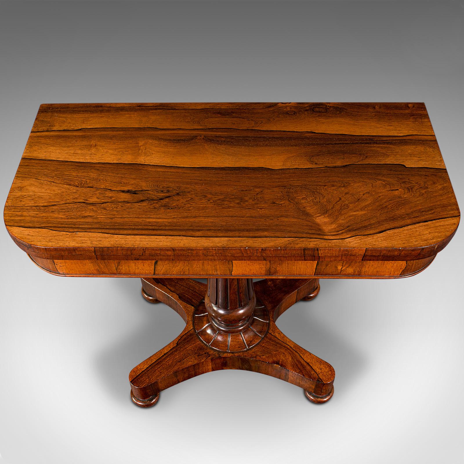 Antique Fold-Over Card Table, English, Games, Console, William IV, Circa 1835 For Sale 1