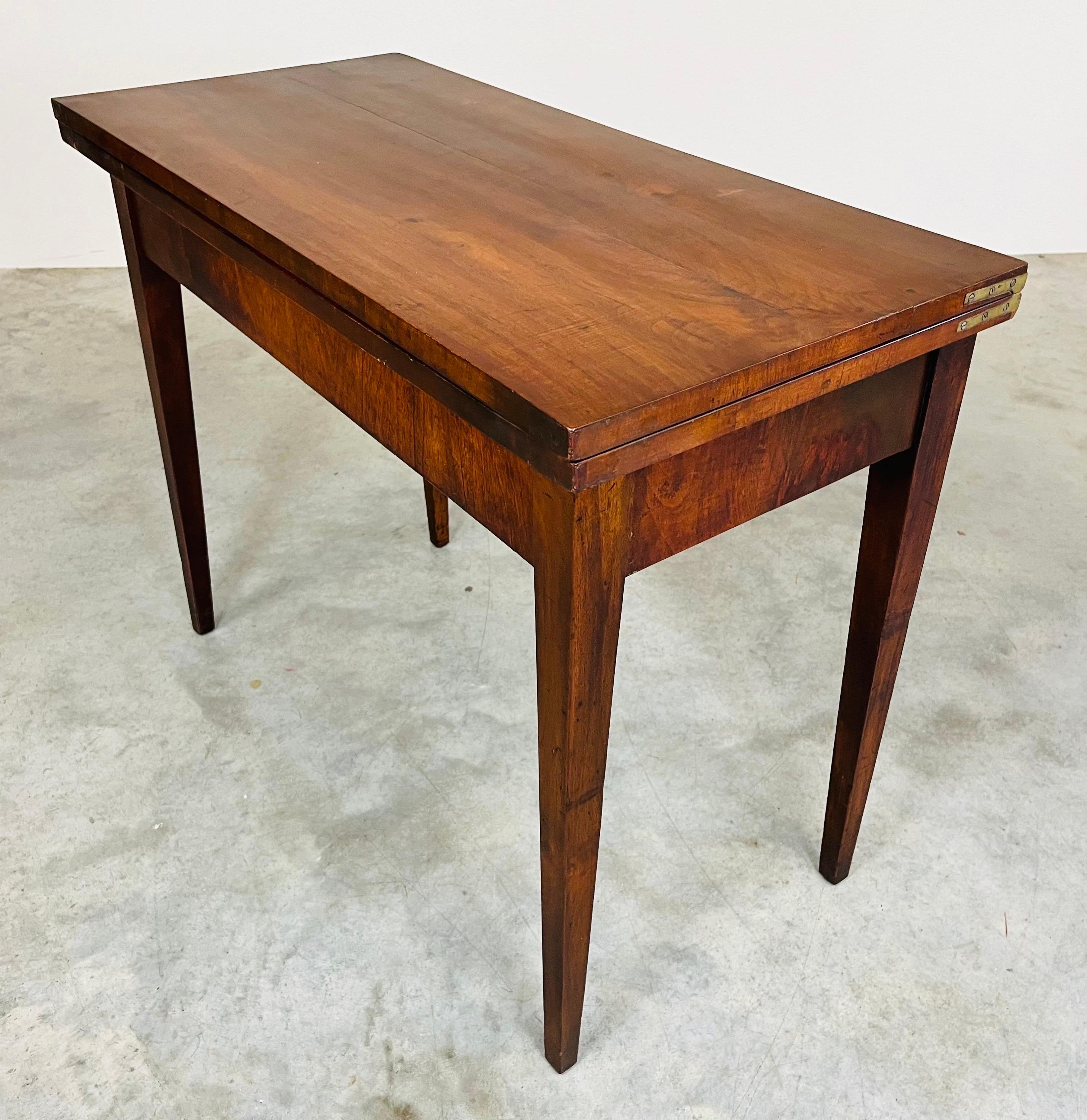 Antique Fold Over English Mahogany Card Table Circa 1910 For Sale 3