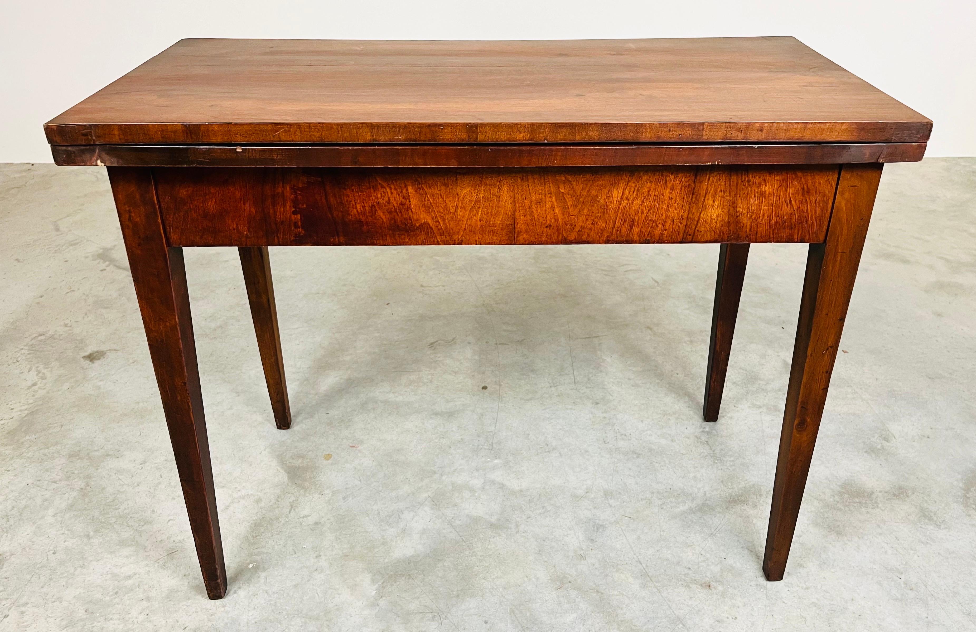 20th Century Antique Fold Over English Mahogany Card Table Circa 1910 For Sale