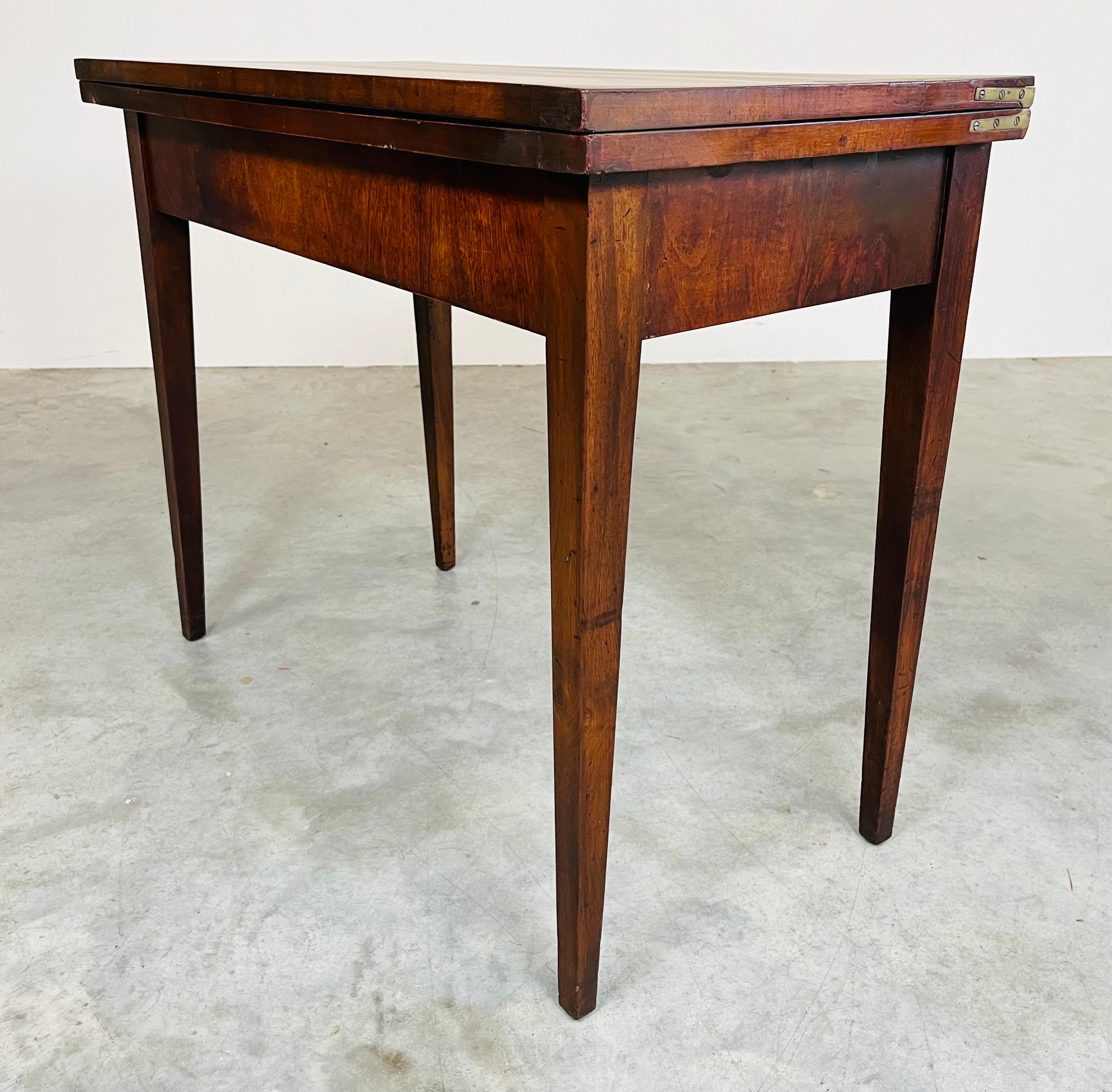 Antique Fold Over English Mahogany Card Table Circa 1910 For Sale 1