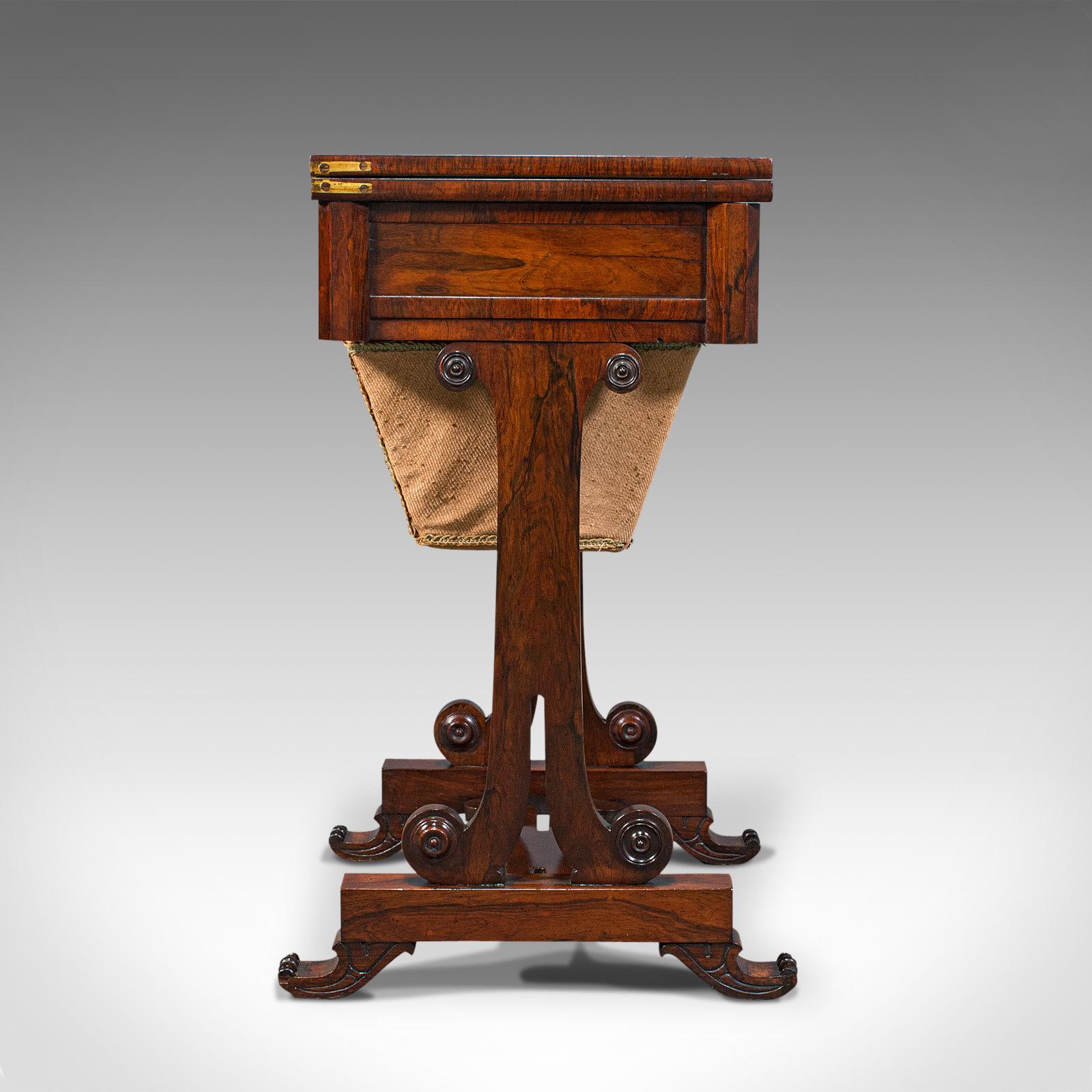 Antiker klappbarer Spieltisch, englisch, Palisander, Schach, Karten, Regency, um 1820 (Britisch) im Angebot