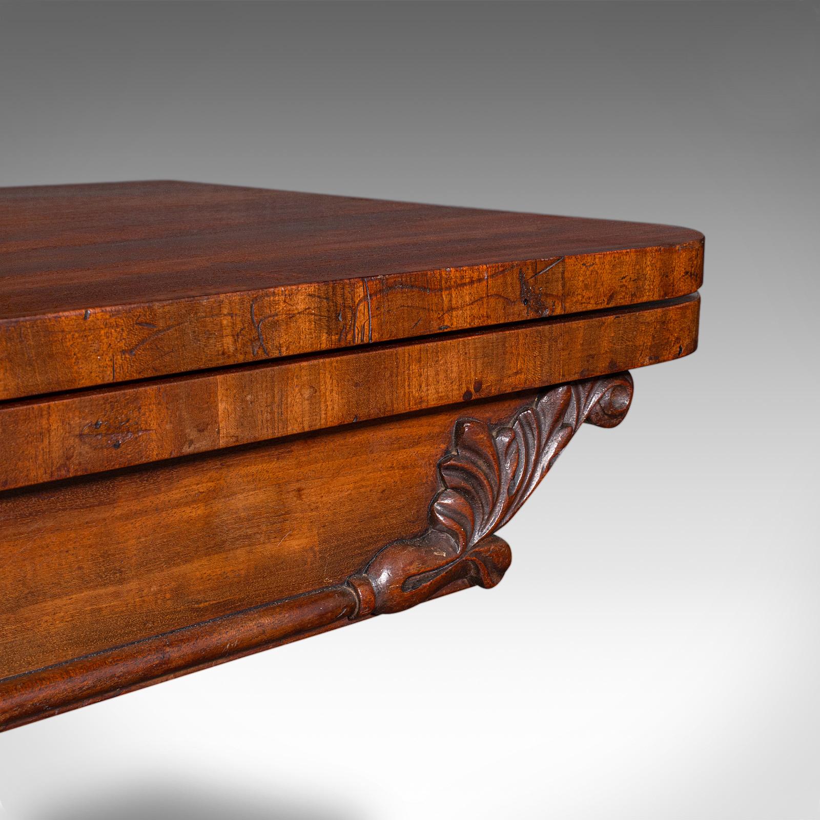 Antique Fold Over Parlour Card Table, English, Games, Side, William IV, C.1835 For Sale 4