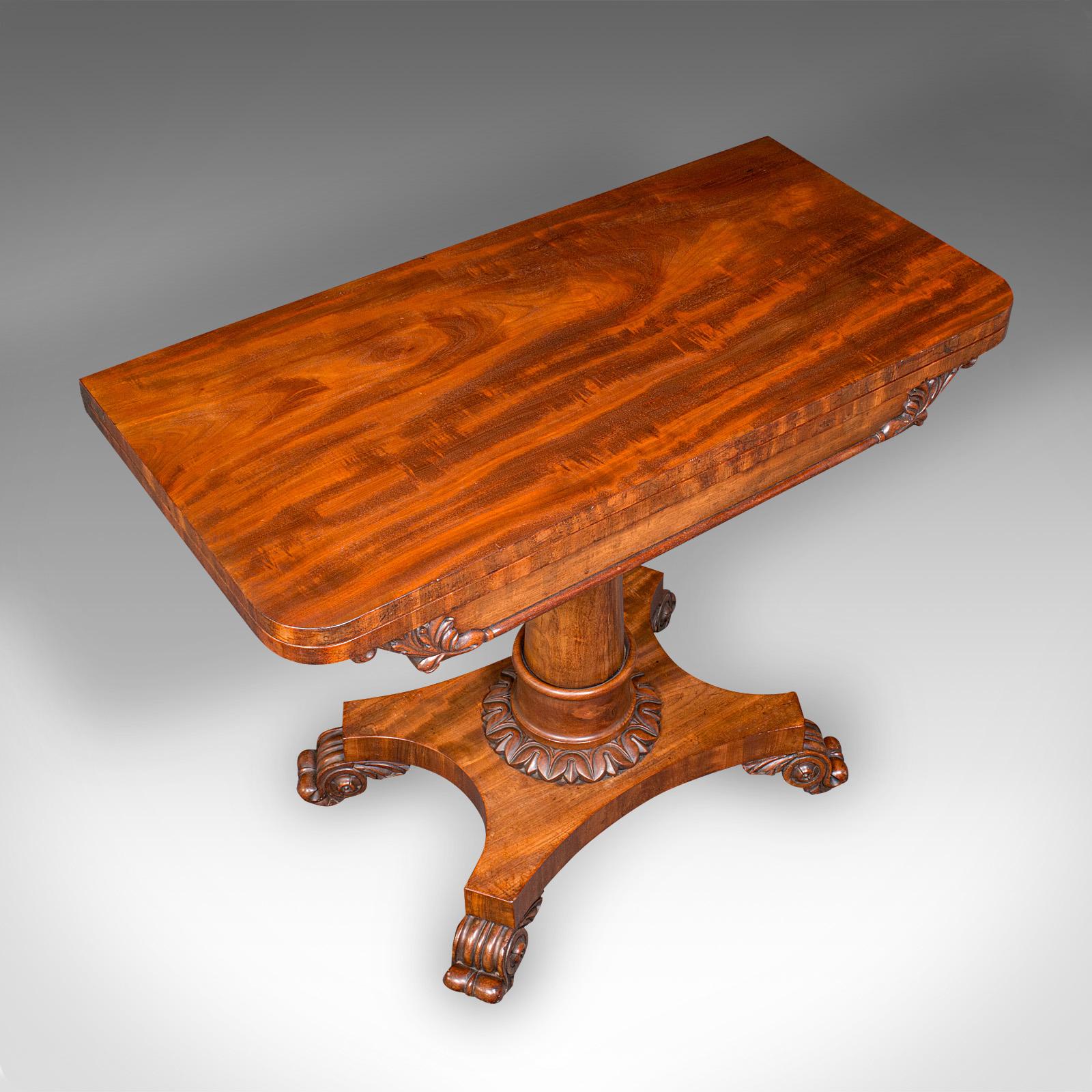 Antique Fold Over Parlour Card Table, English, Games, Side, William IV, C.1835 For Sale 1