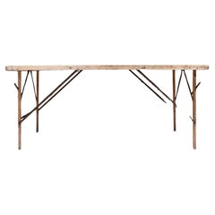Mesa de trabajo de madera plegable antigua Mesa de papel pintado