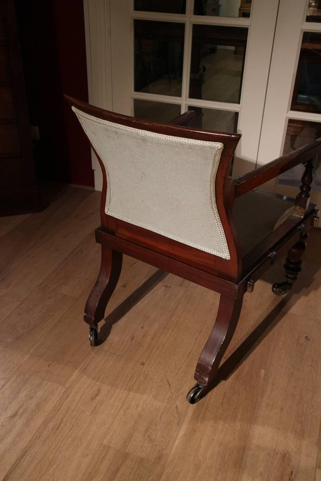 Late 19th Century Antique Folding Armchair, Maker J. Alderman, London, circa 1870 For Sale
