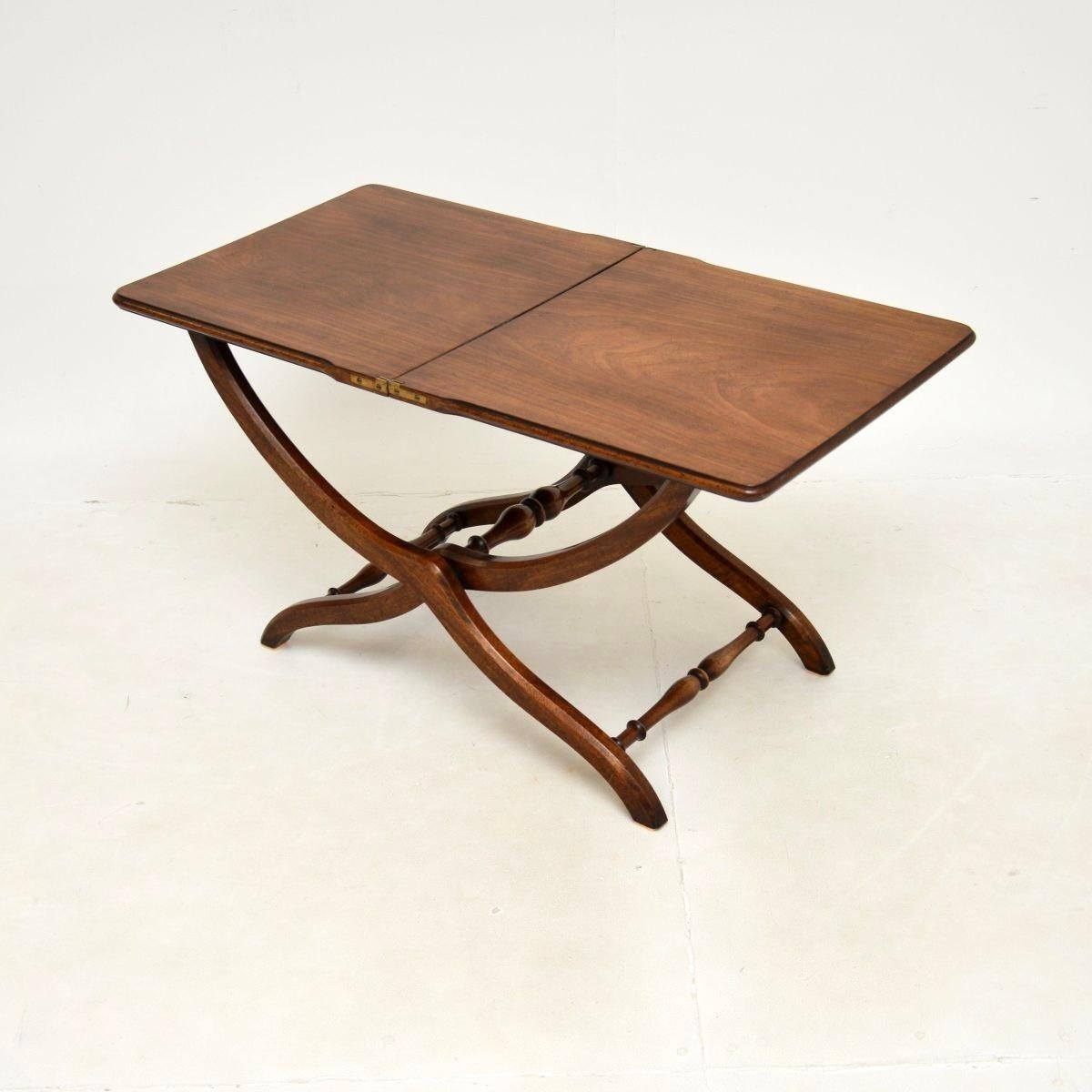 British Antique Folding Campaign Coffee Table