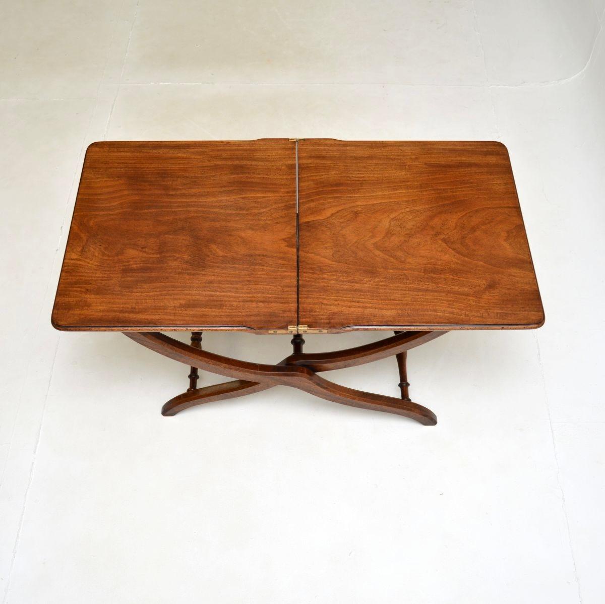Antique Folding Campaign Coffee Table In Good Condition In London, GB