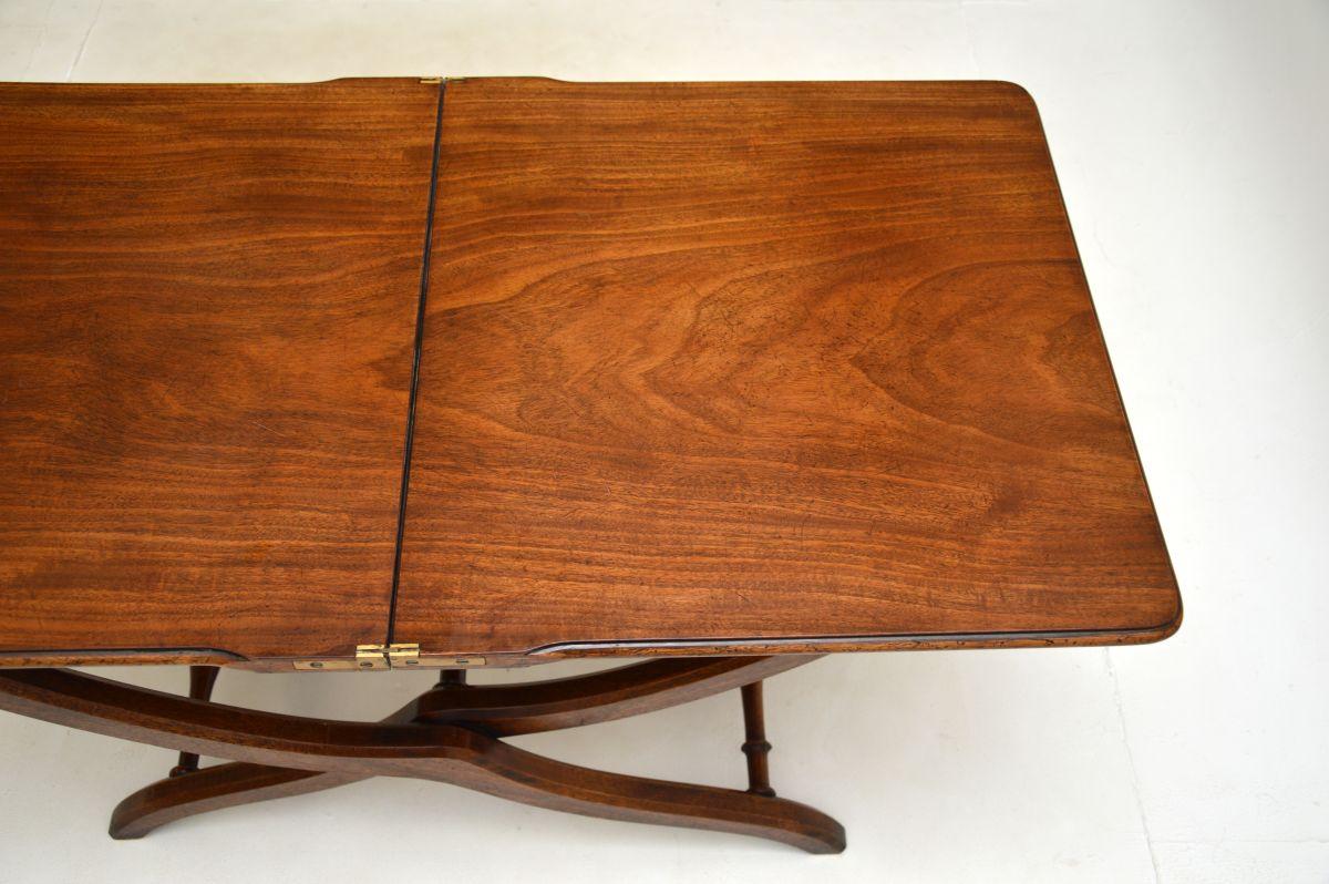Wood Antique Folding Campaign Coffee Table
