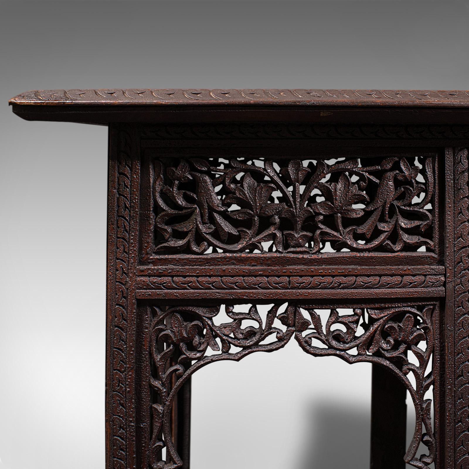 Ancienne table de campagne pliante anglo-indienne, coloniale, d'appoint, victorienne en vente 4