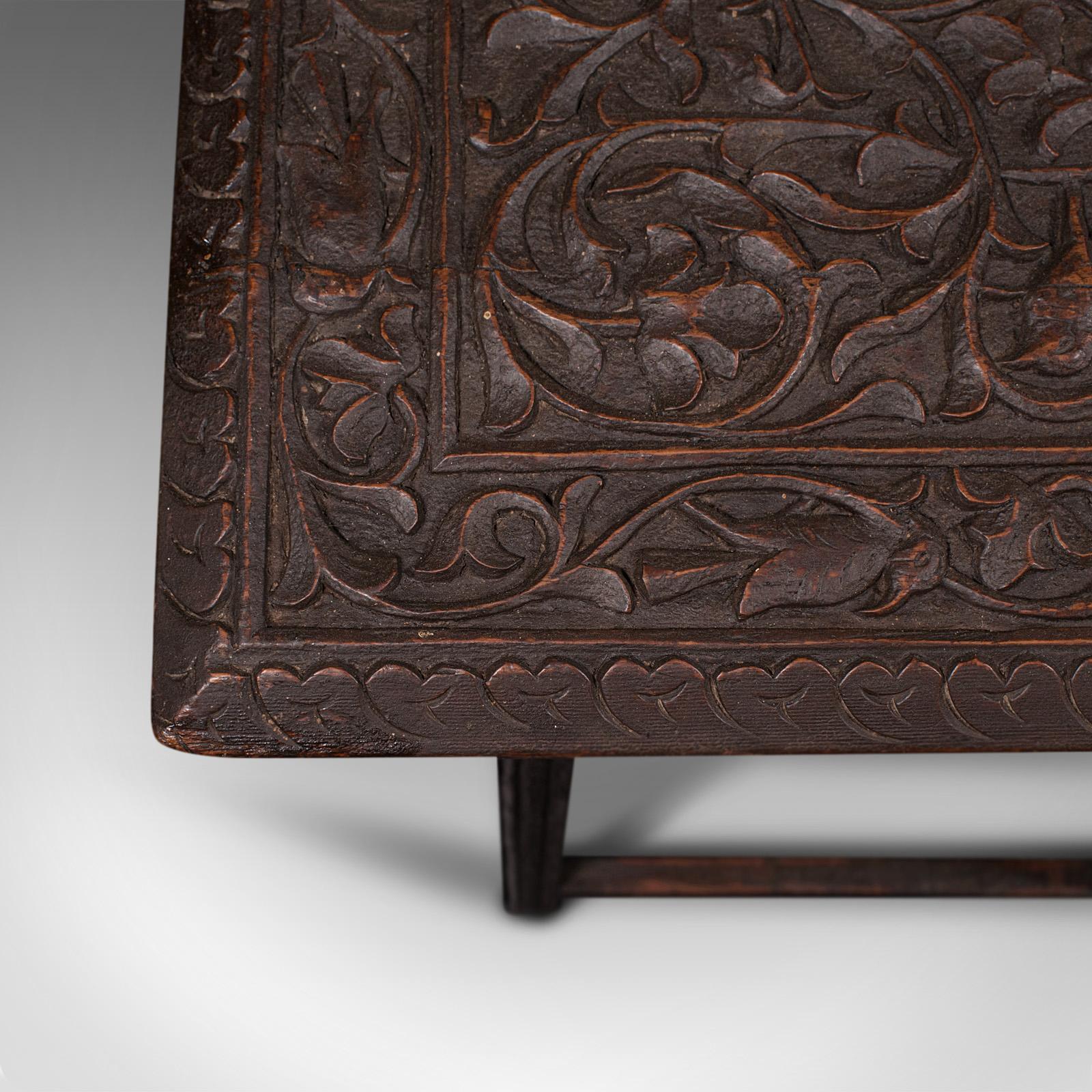 Ancienne table de campagne pliante anglo-indienne, coloniale, d'appoint, victorienne en vente 3