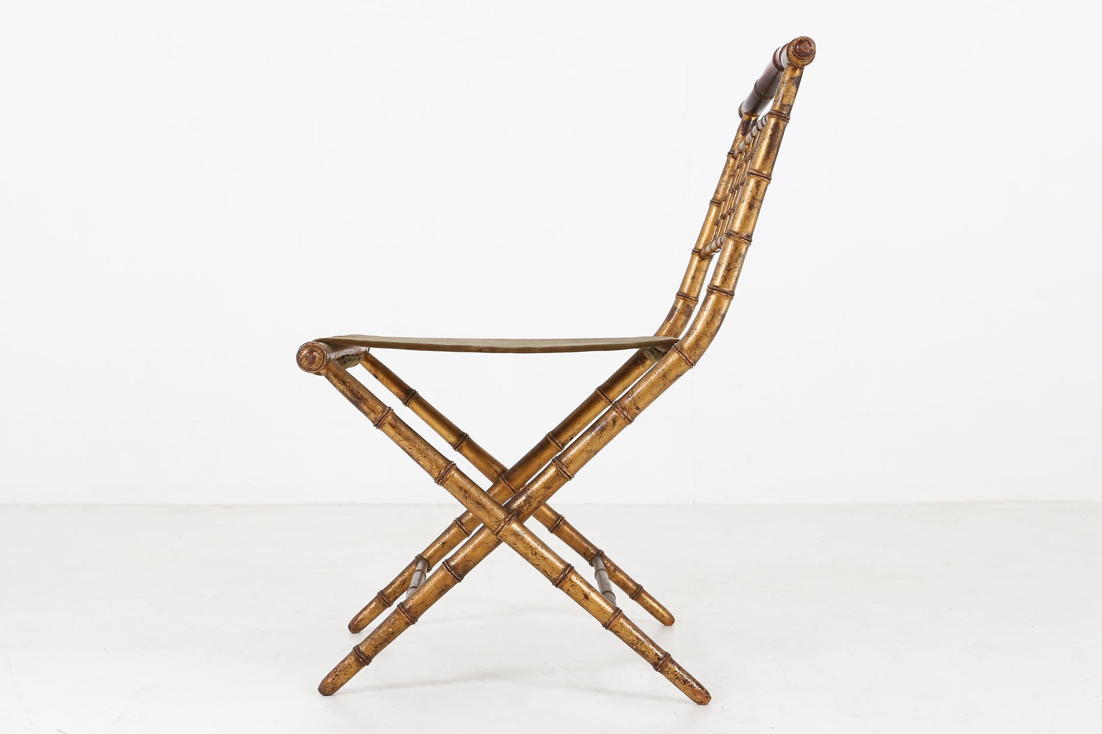 Hollywood Regency Chaise pliante ancienne 1850 en vente