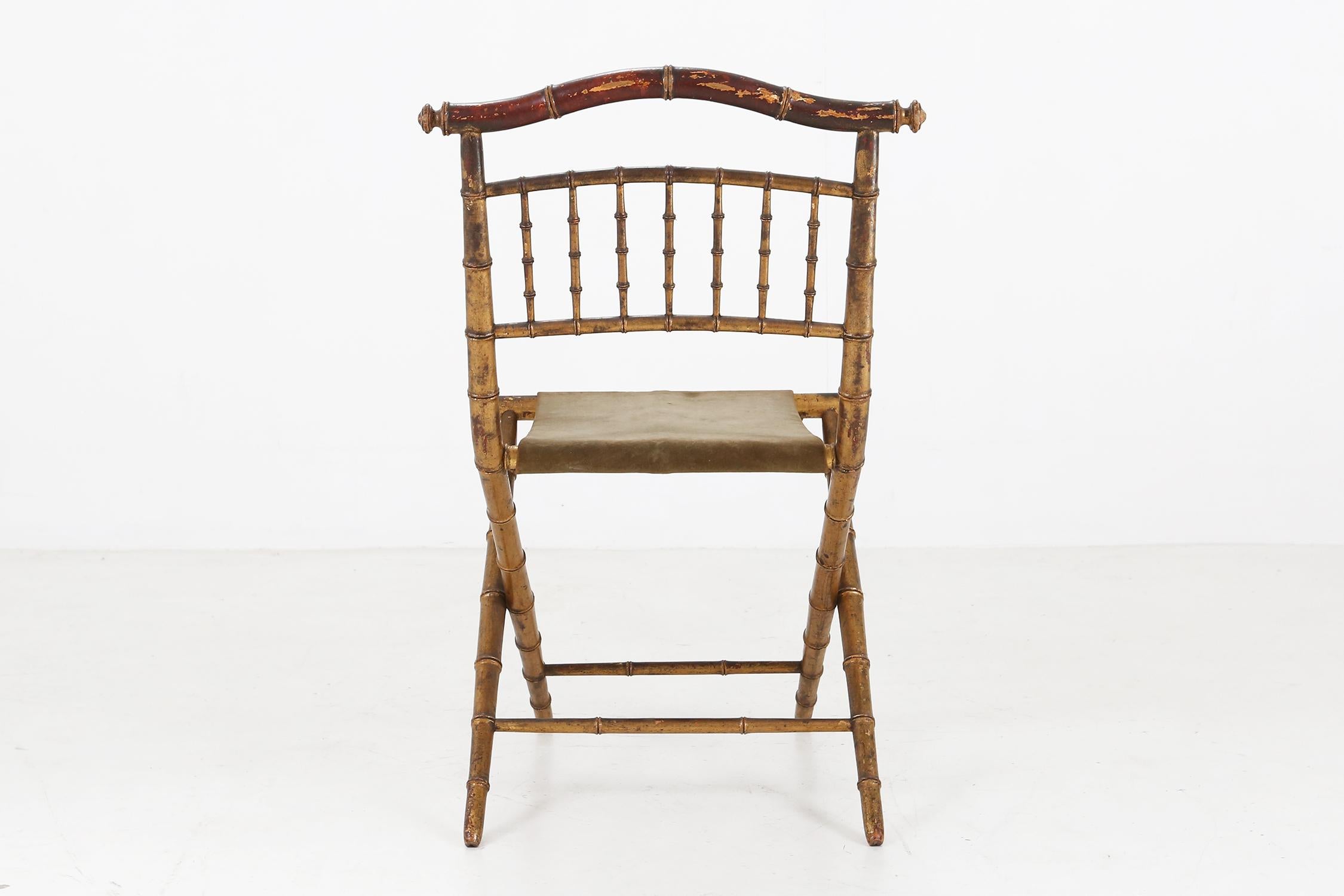 Chaise pliante ancienne 1850 Bon état - En vente à Meulebeke, BE