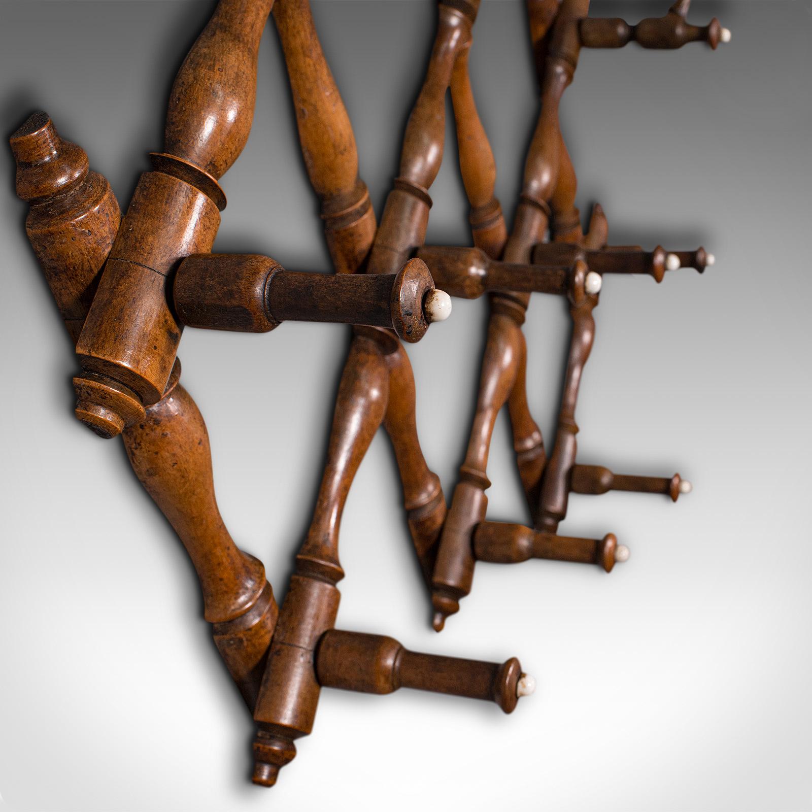 Antique Folding Coat Rack, Scottish, Beech, Hallway, Wall, Hat, Edwardian, 1910 2
