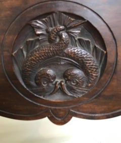 Antique Savonarola Armchair, Carved Wood, Italy, Circa 1870