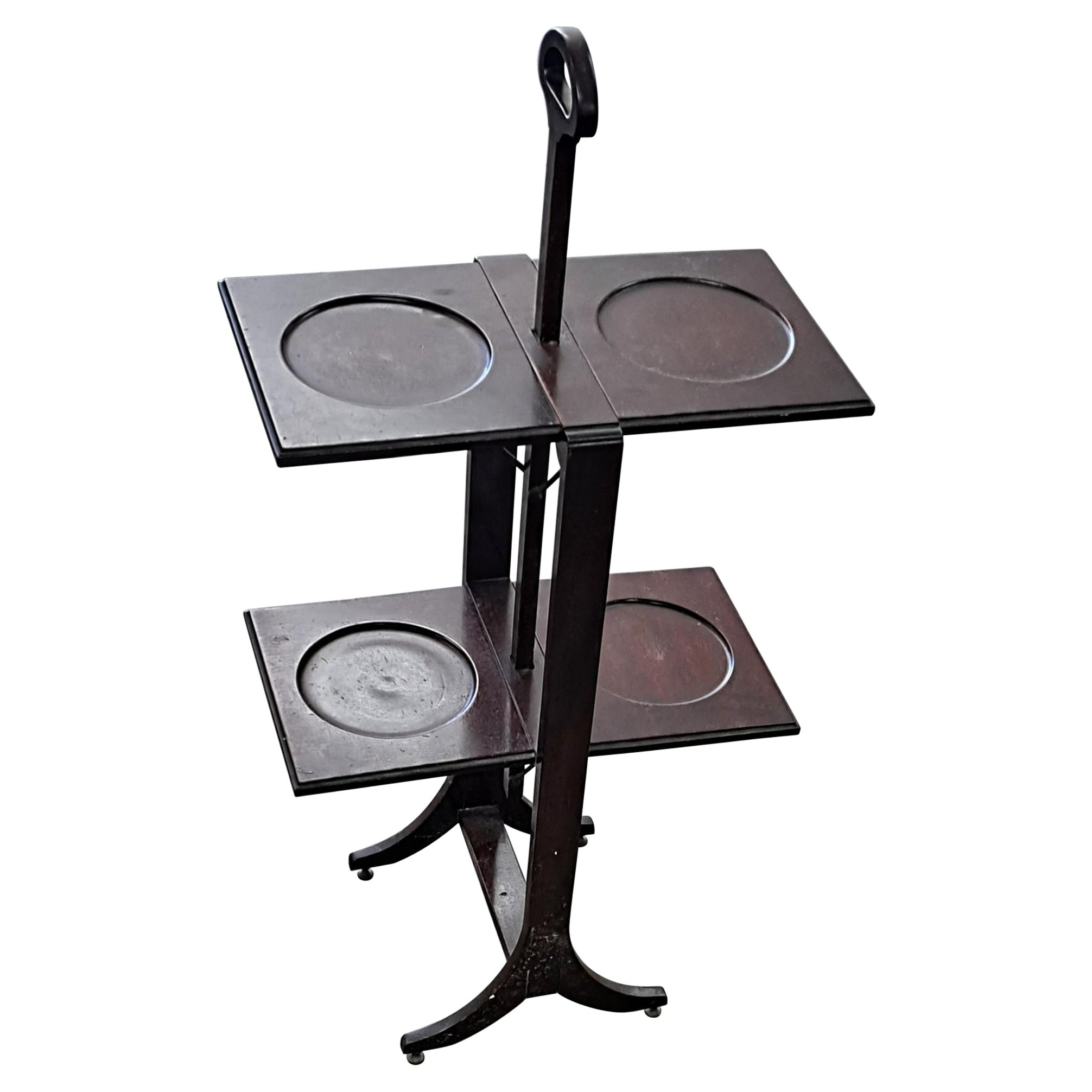 Antique Folding Dessert Stand / Side Table